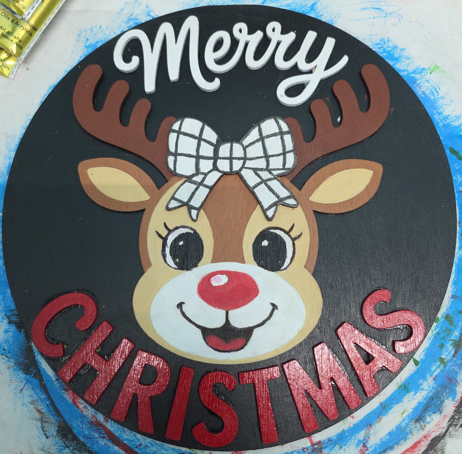 Picture of Merry Christmas Reindeer - Door Sign