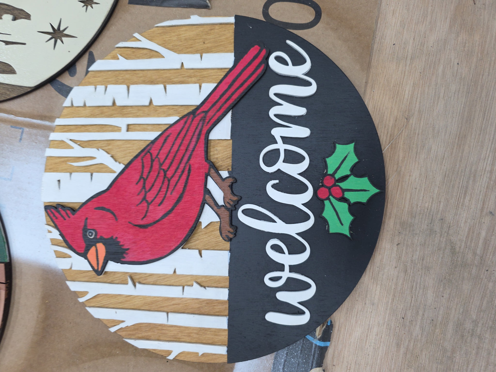 Picture of Cardinal Welcome - Door Sign